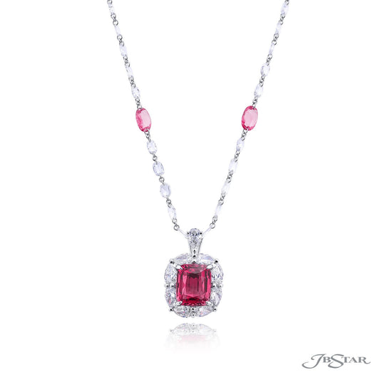 Pink Sapphire Pendant & Briolette Chain