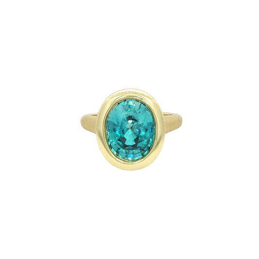 Oval Blue Zircon Ring