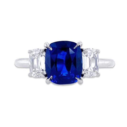 Ceylon Blue Sapphire & Diamond Ring