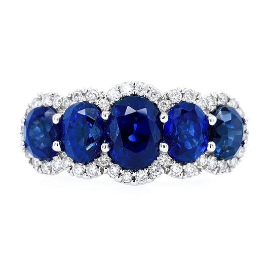 Ceylon Blue Sapphire & Diamond Ring