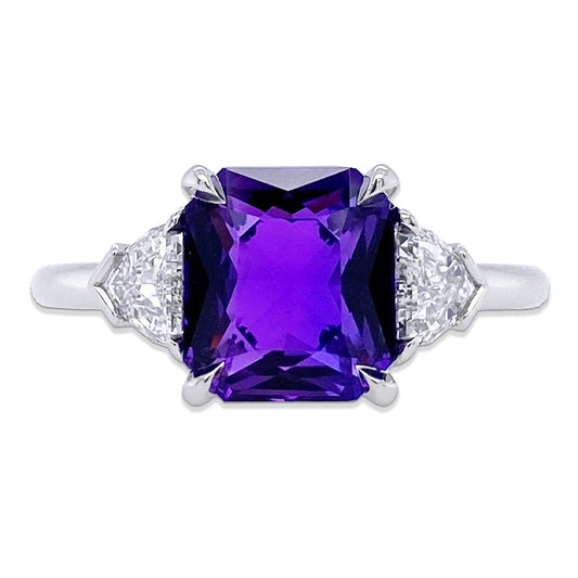 Purple Sapphire & Diamond Ring