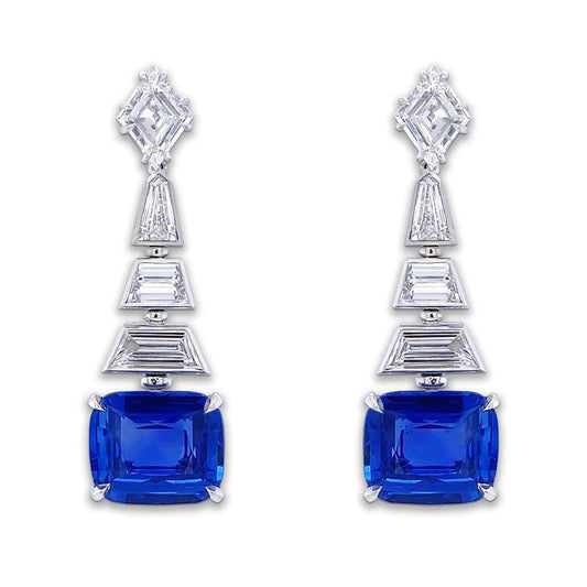 Ceylon Blue Sapphire & Diamond Earring