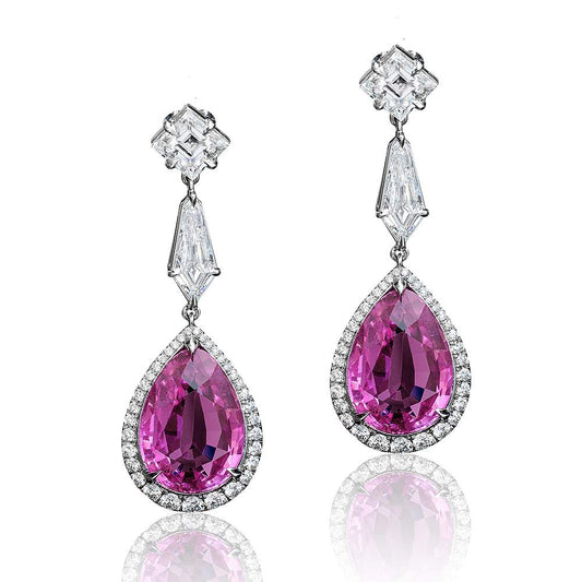 Pink Sapphire & Diamond Earring