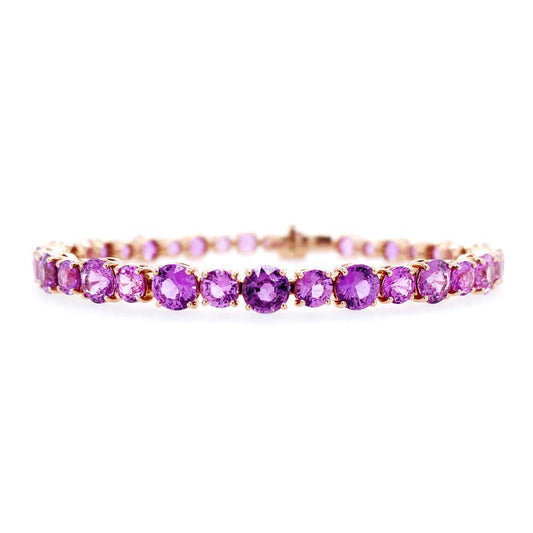 Round Purple Sapphire Bracelet