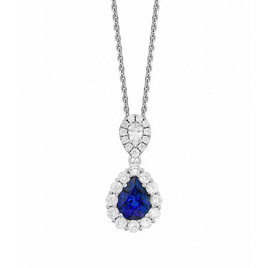 Blue Sapphire and Diamond Necklace
