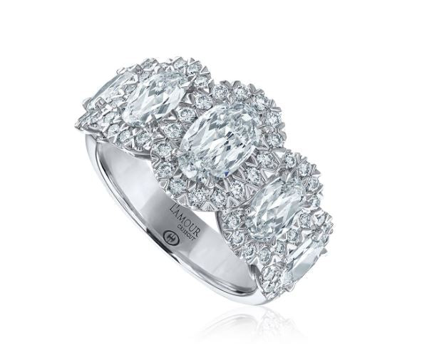 Crisscut Oval Diamond Anniversary Ring