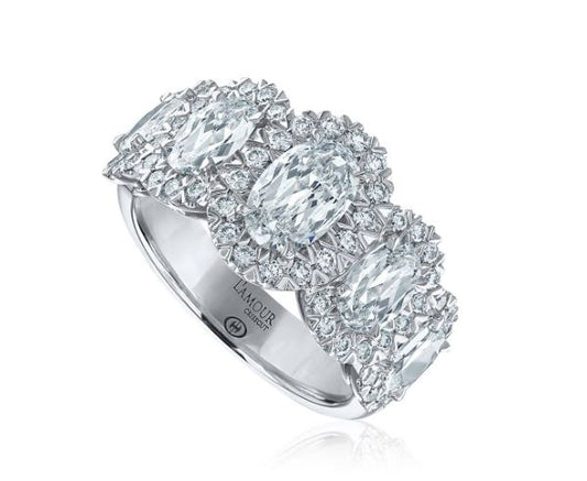 Crisscut Oval Diamond Anniversary Ring