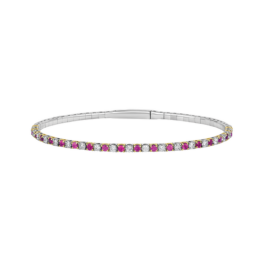 Pink Sapphire & Diamond Pickleball Bracelet