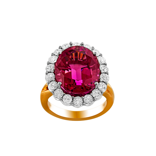 Pink Tourmaline & Diamond Ring