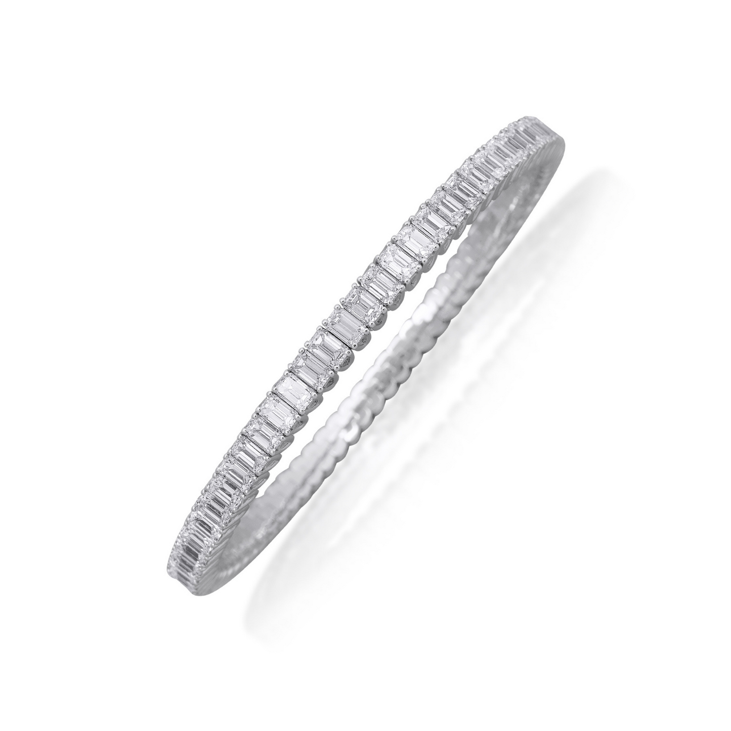 11.24ctw emerald cut diamond expandable bracelet