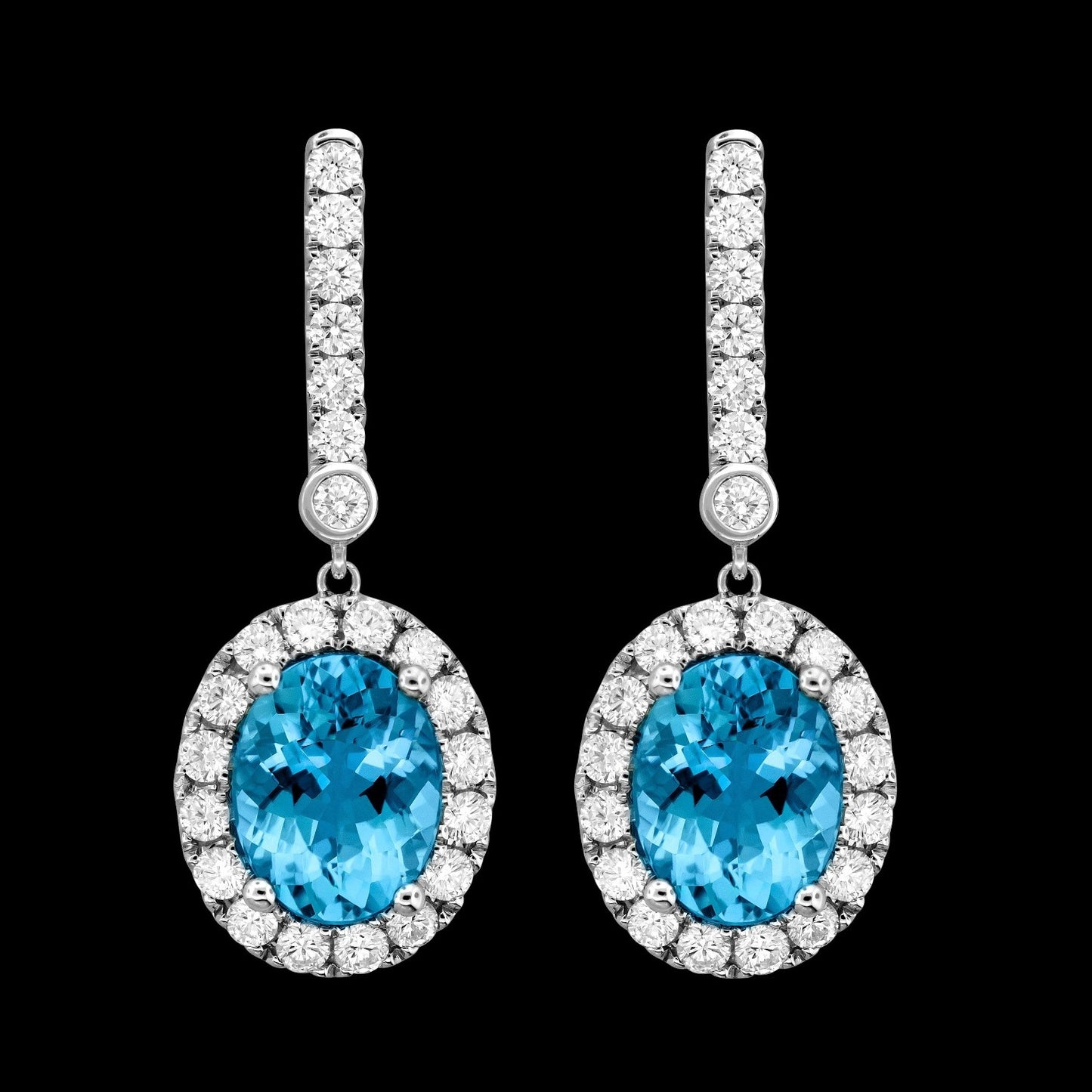 Aquamarine & Diamond Earrings