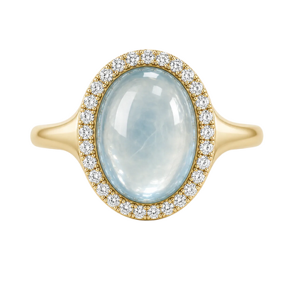 Aquamarine & Diamond Ring
