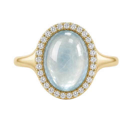 Aquamarine & Diamond Ring