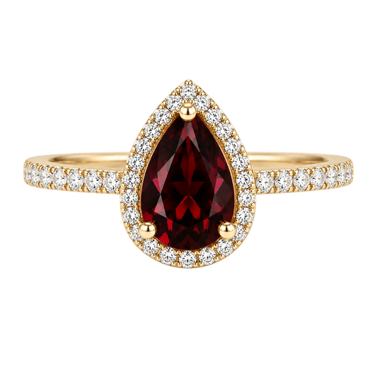 Garnet & Diamond Ring
