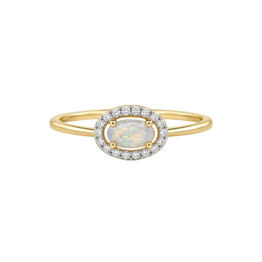 Opal & Diamond Ring