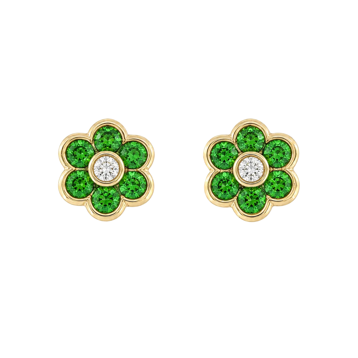 Tsavorite Flower Earrings