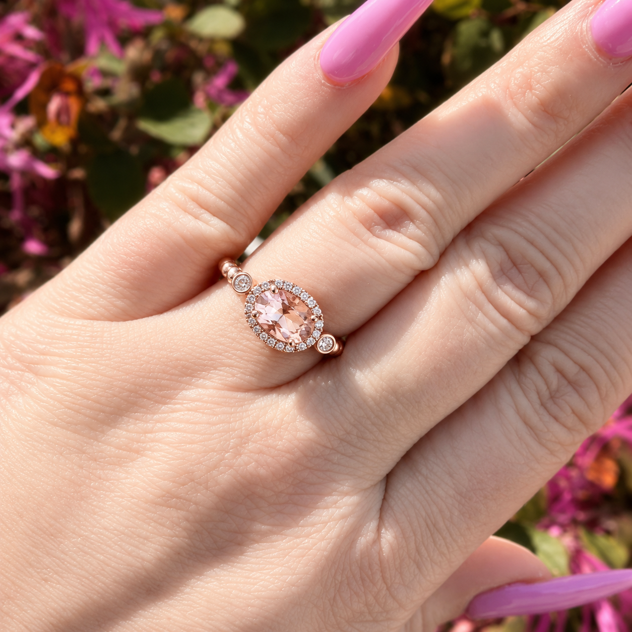 Morganite & Diamond Ring