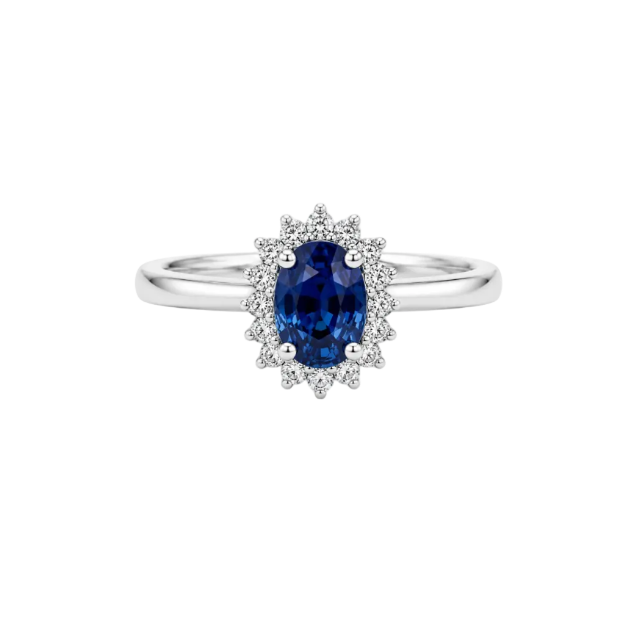 Blue Sapphire & Diamond Ring