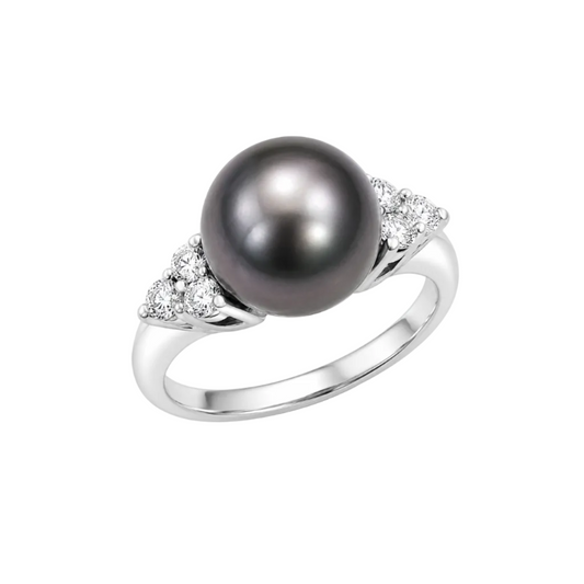 Tahitian Pearl & Diamond Ring