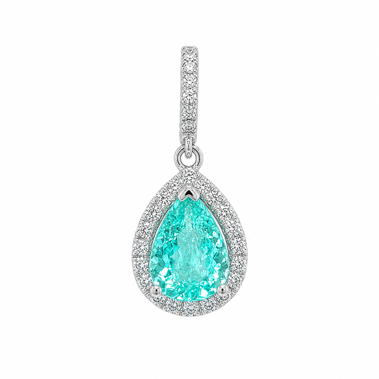 Paraiba Tourmaline Pear Shape Necklace
