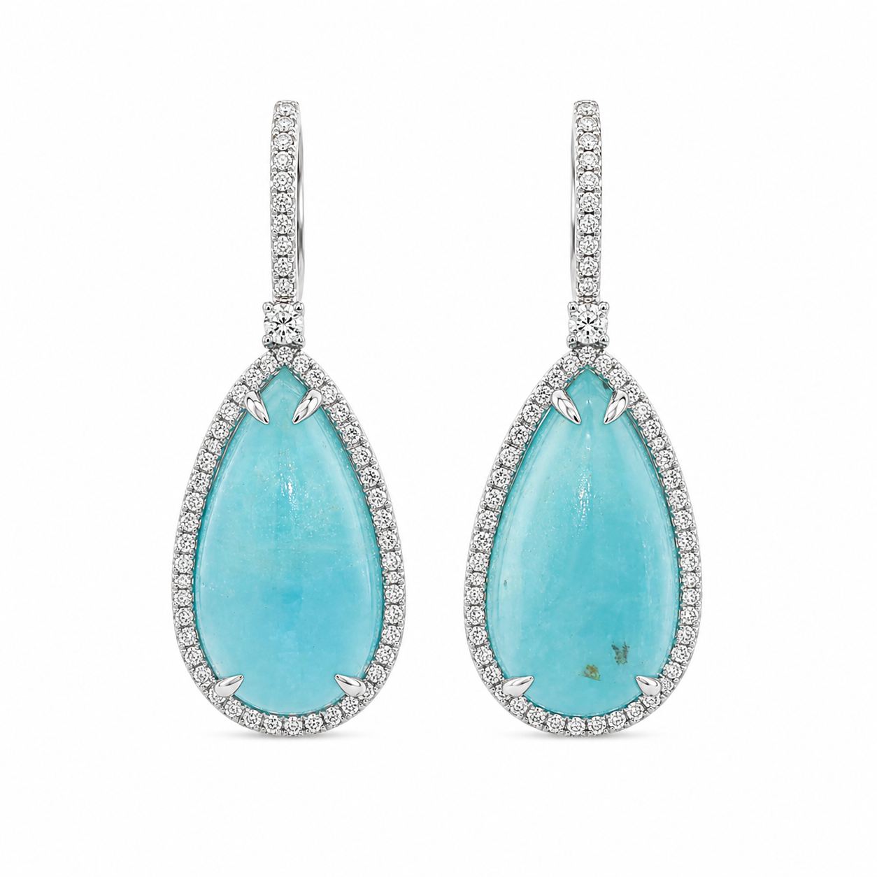 Bazillion Paraiba Tourmaline Slice & Diamond Earring