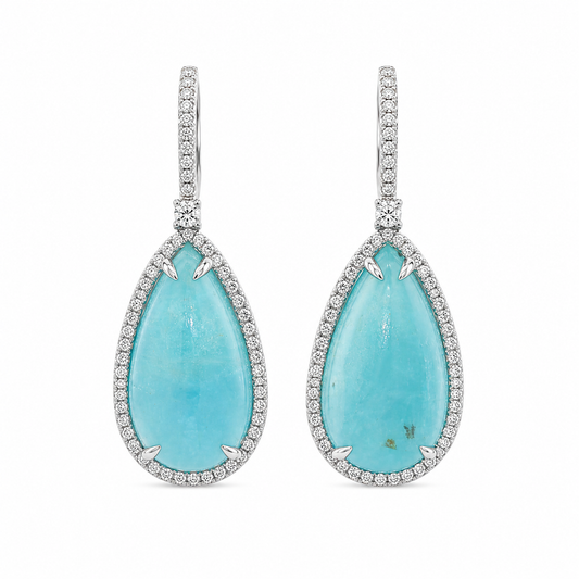 Bazillion Paraiba Tourmaline Slice & Diamond Earring