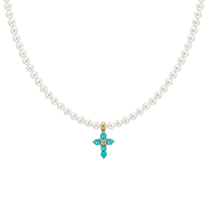 Pearl & Paraiba Tourmaline Necklace