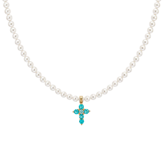 Pearl & Paraiba Tourmaline Necklace