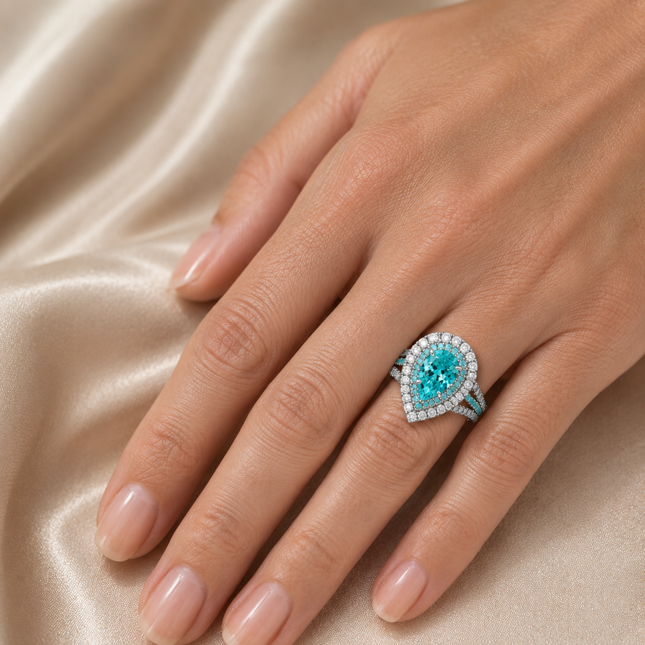 Paraiba Tourmaline & Diamond Ring