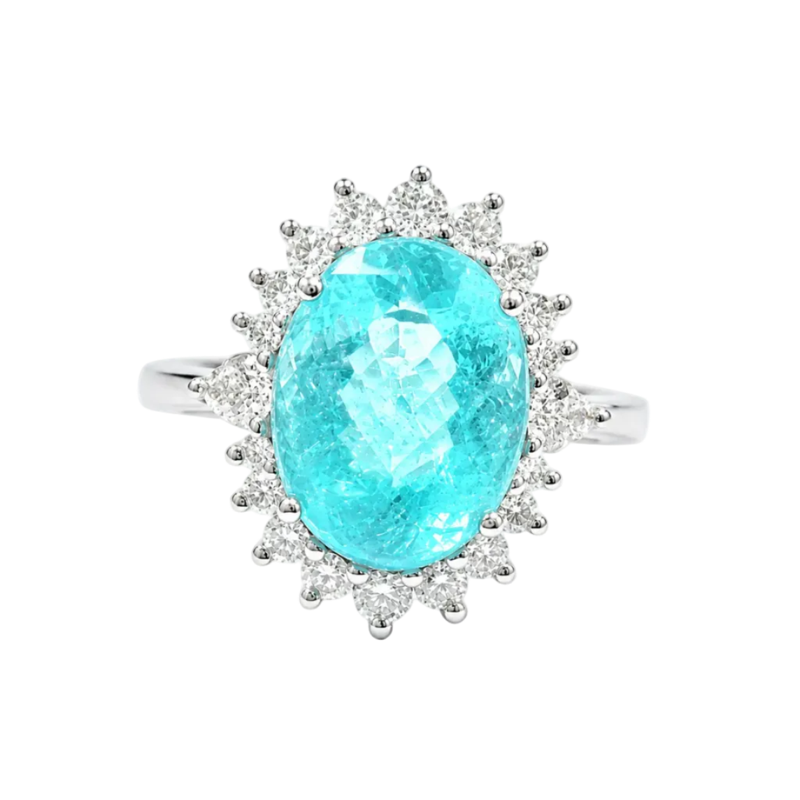 Mozambique Paraiba Tourmaline & Diamond Ring