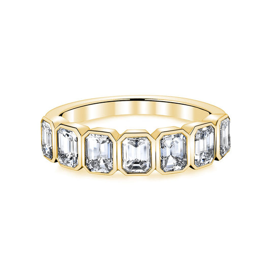 Diamond Emerald Cut Bezel Set Band