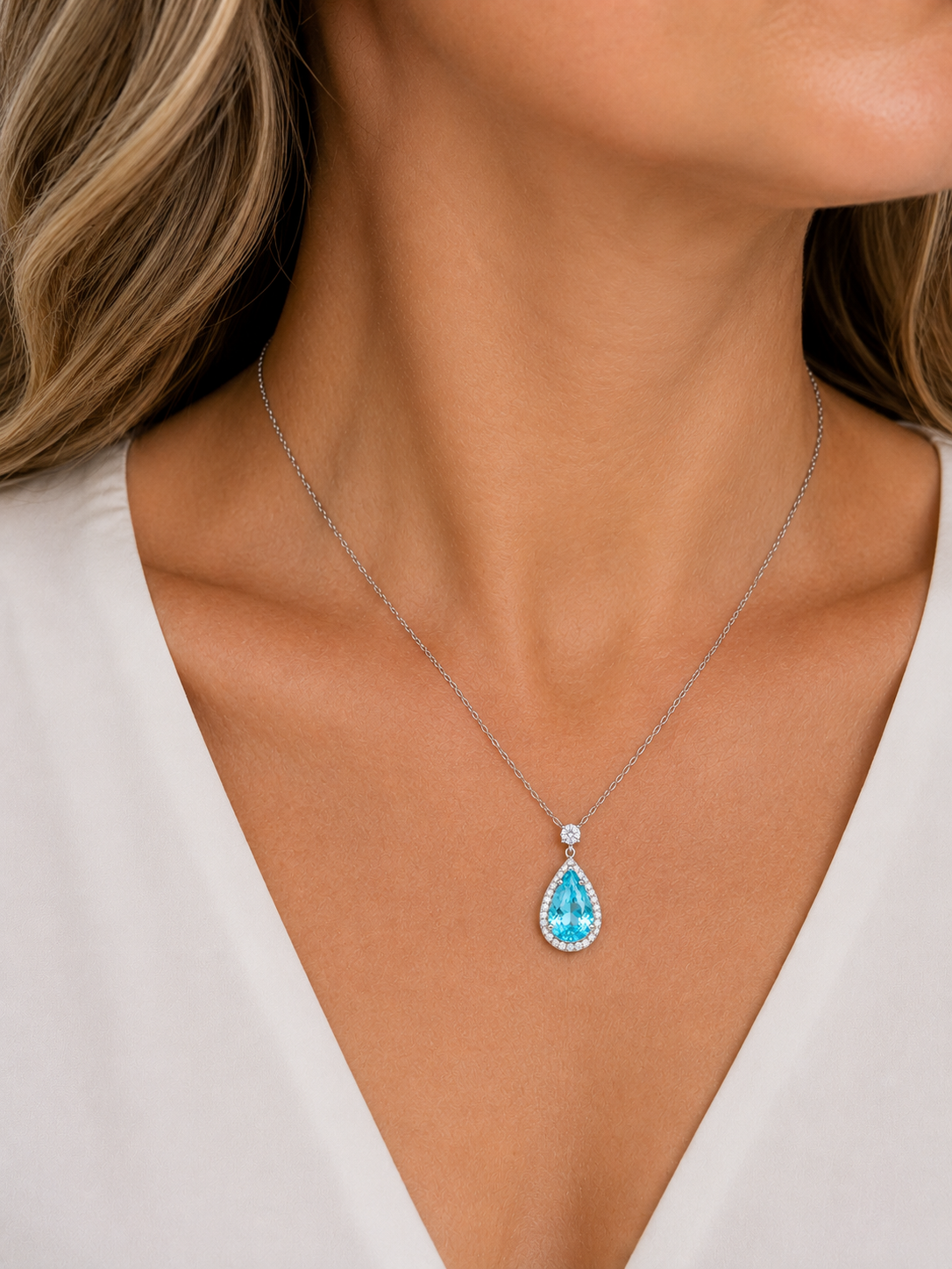 Mozambique Paraiba Tourmaline & Diamond Necklace