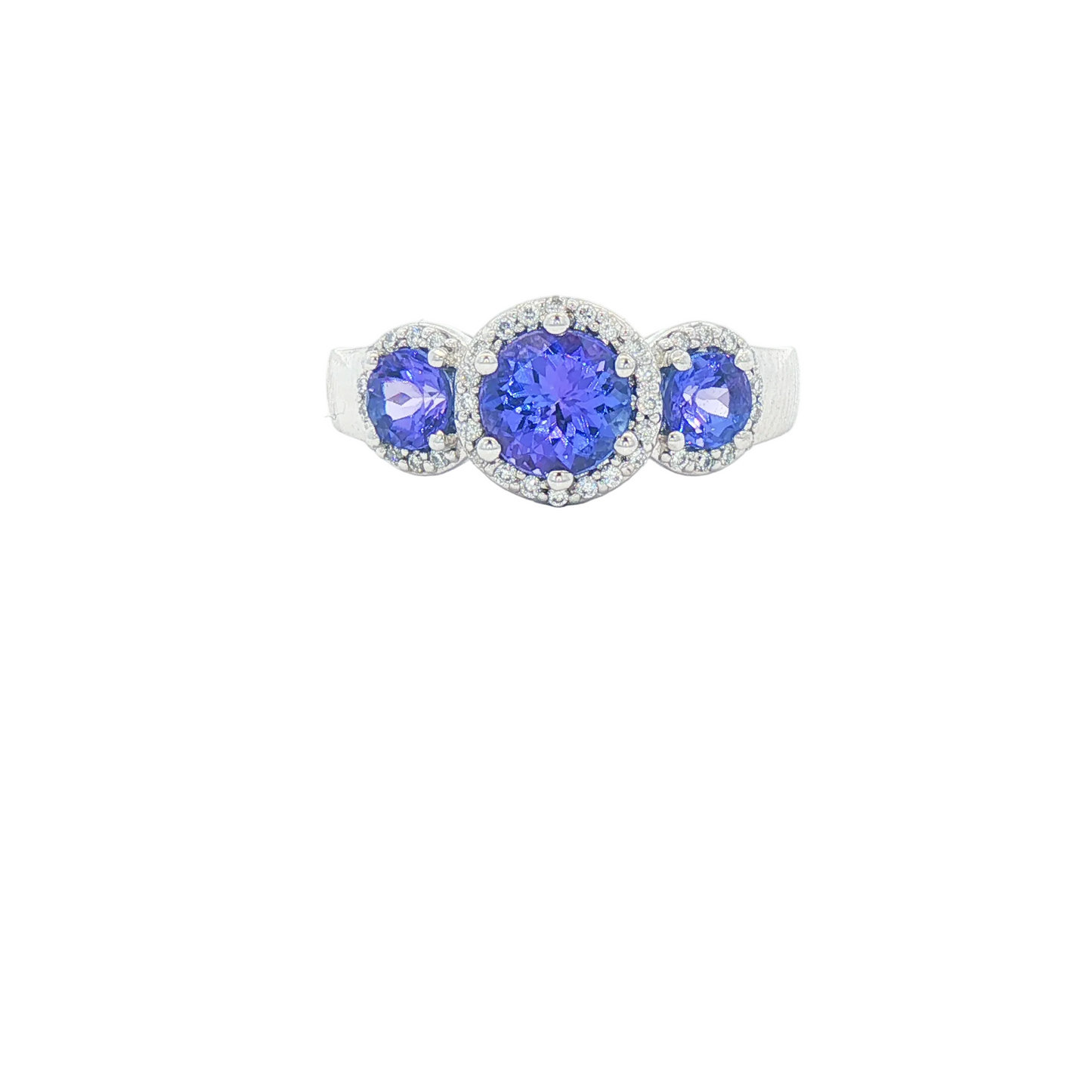 Tanzanite & Diamond 3 Stone Ring