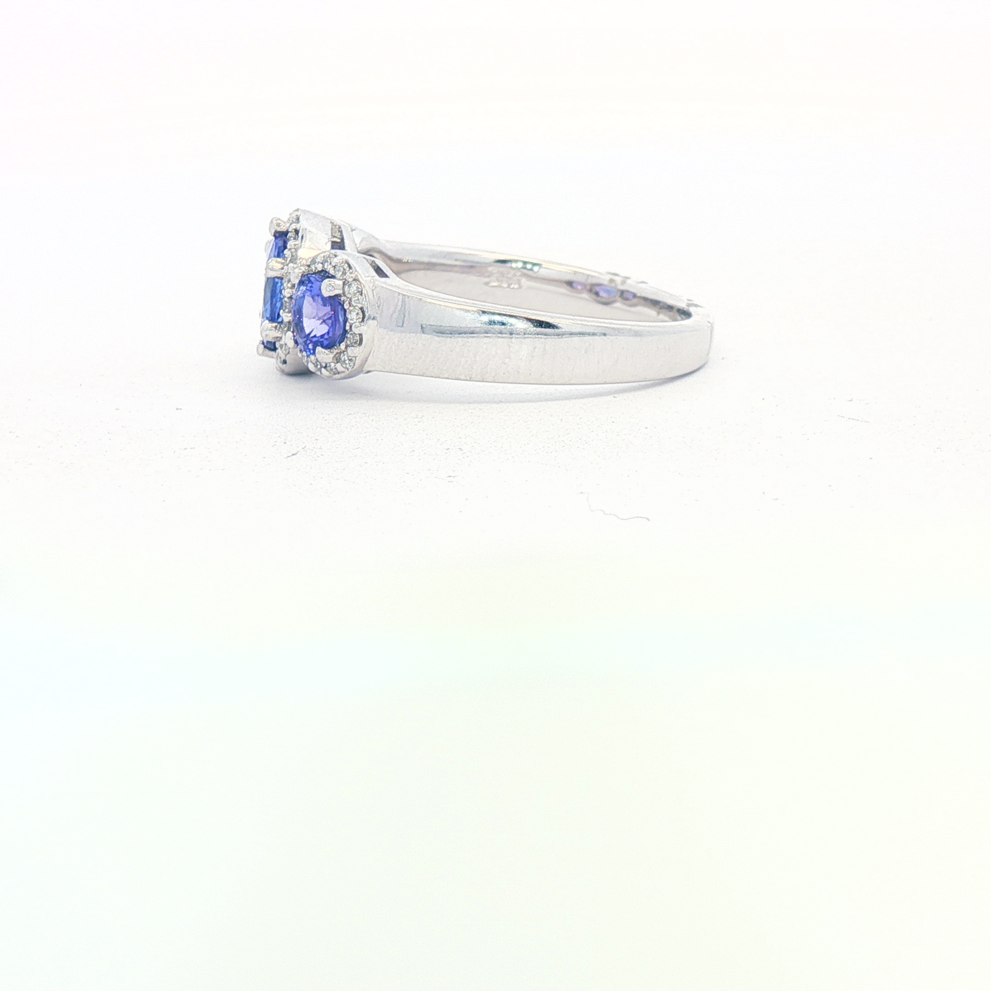Tanzanite & Diamond 3 Stone Ring