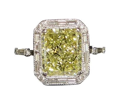 Radiant Cut Yellow Diamond Ring