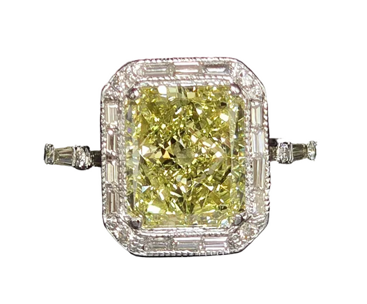 Radiant Cut Yellow Diamond Ring