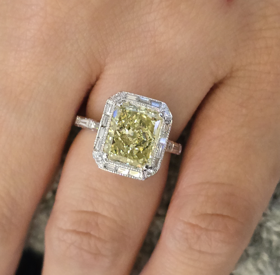 Radiant Cut Yellow Diamond Ring