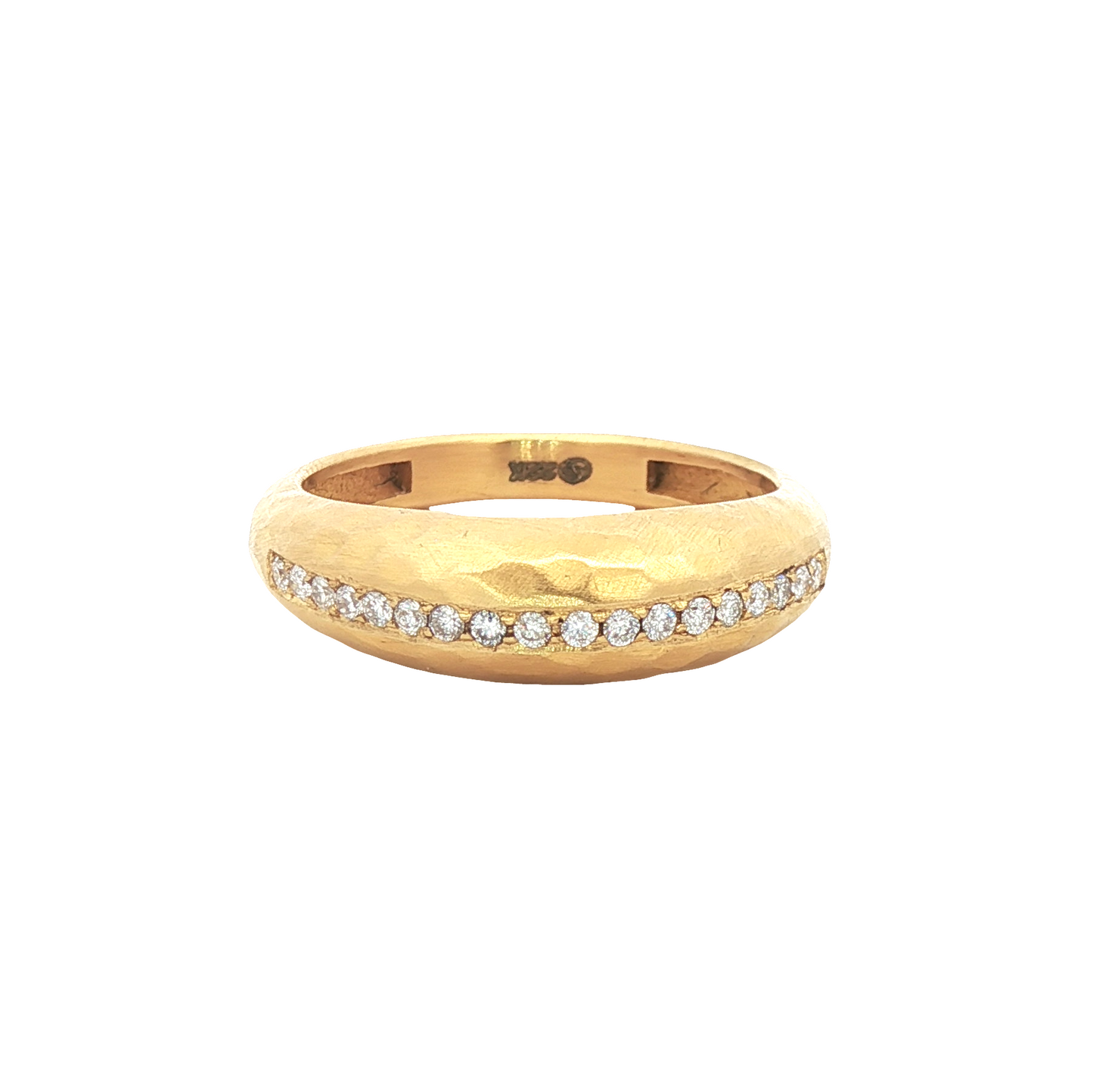 Gold Hammered Diamond Ring