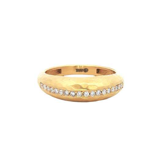 Gold Hammered Diamond Ring