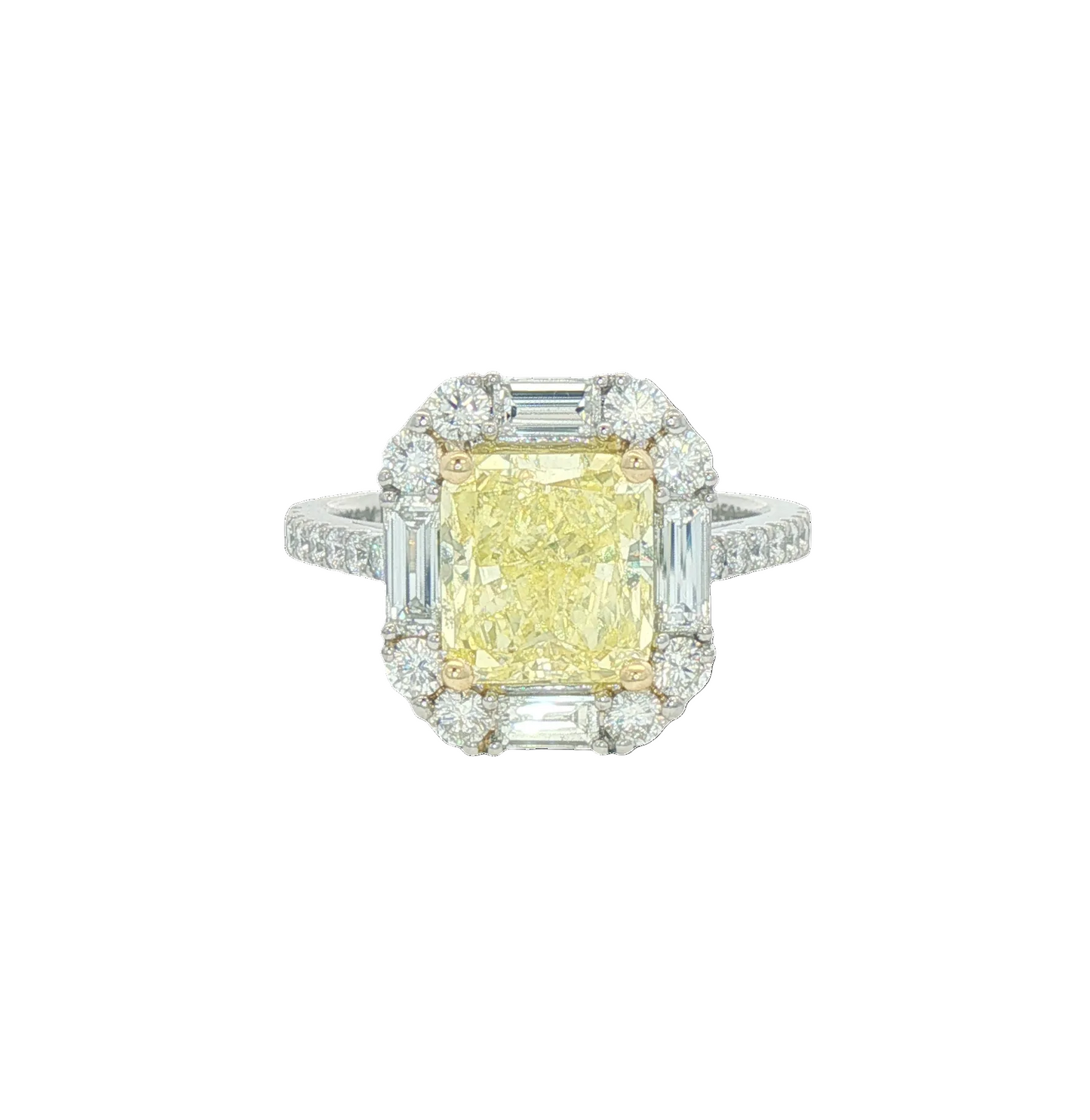 Fancy Intense Yellow Diamond Halo Ring