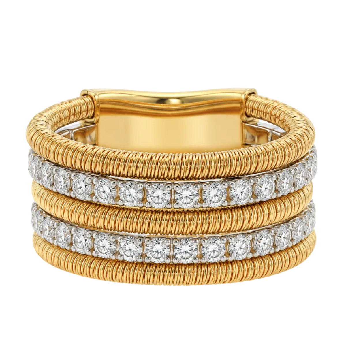 Gold Cable Diamond Ring