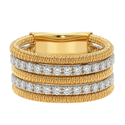 Gold Cable Diamond Ring