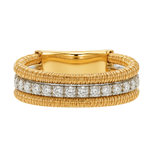 Gold Cable Diamond Ring