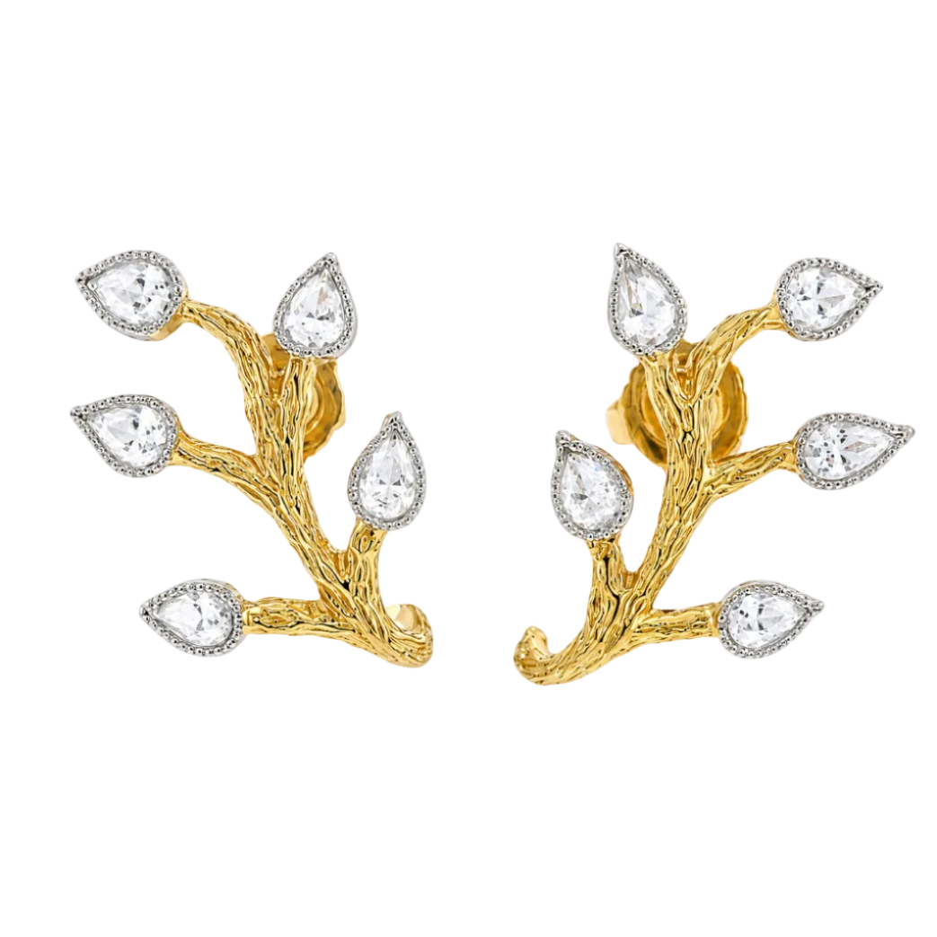 Rose Cut Diamond Earrings