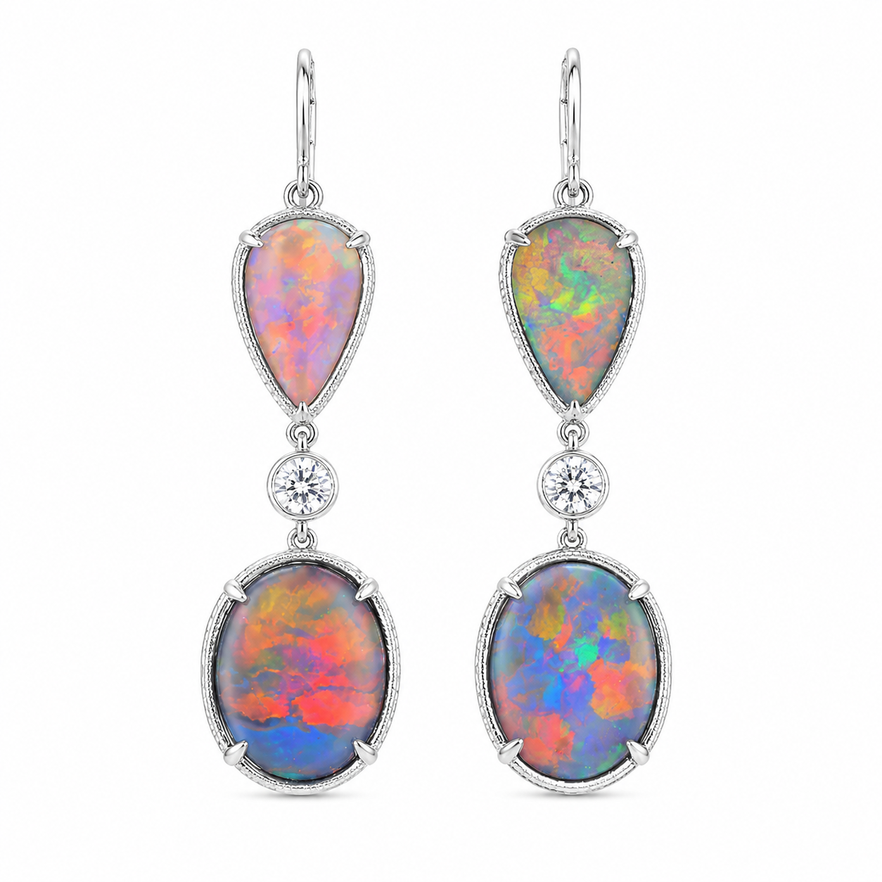 Black Opal Dangle Earrings