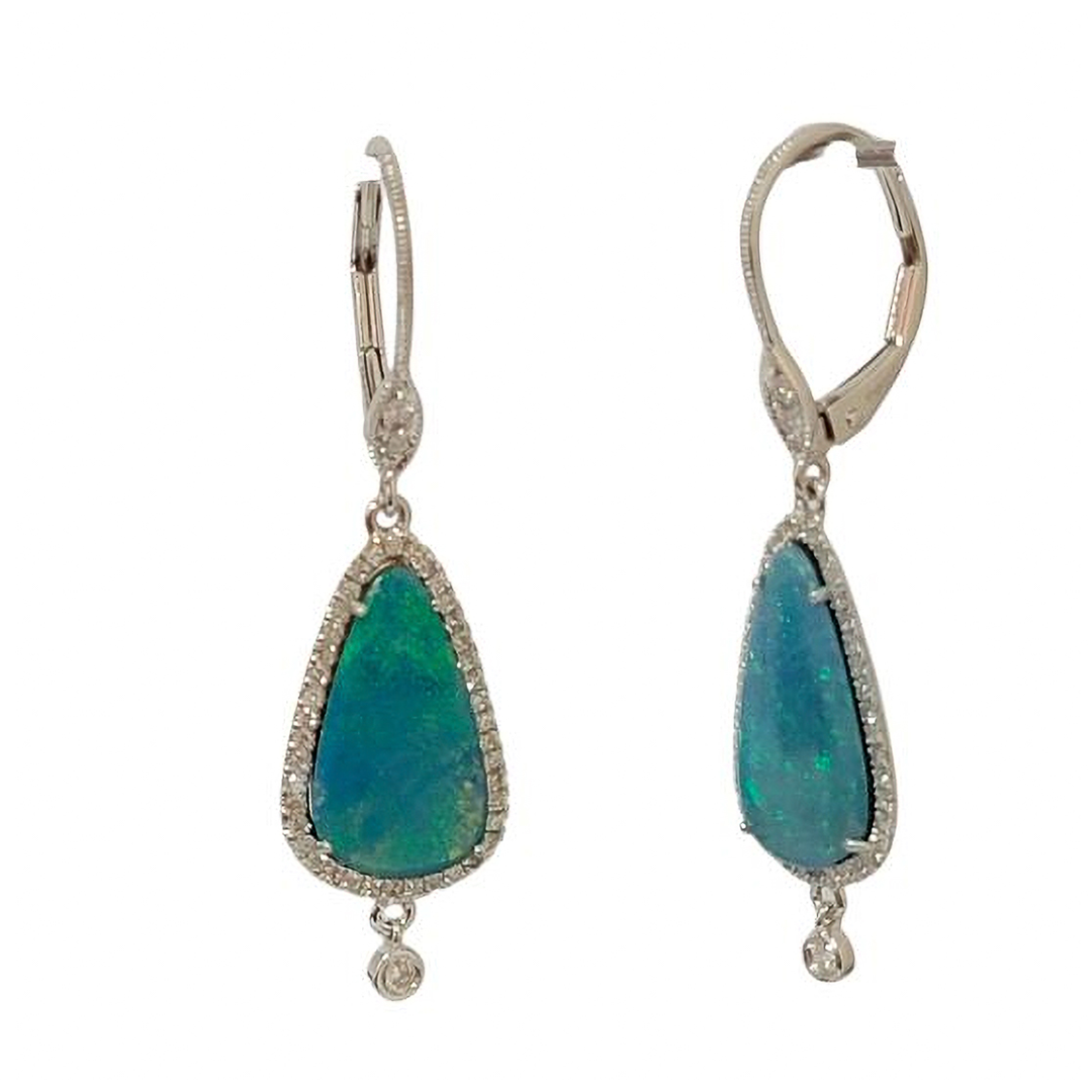 Opal and Diamond Drop Earrings