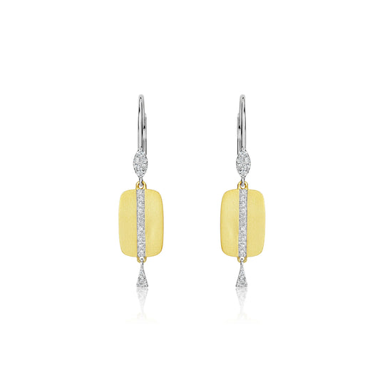 Two-Tone Diamond Drop Earrings