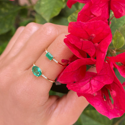 Oval Emerald and Diamond Ring
