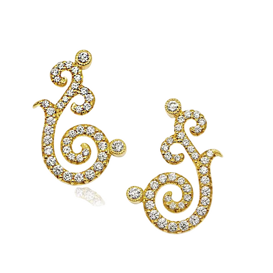 Diamond Angel Wing Earrings