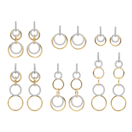 Multi Style Diamond Loop Earrings